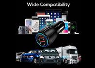 شاحن سيارة أسود FCC منفذين USB ABS QC 3.0